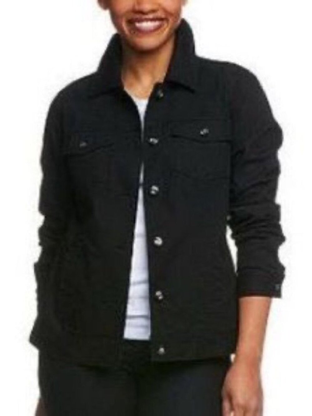 Denim Co Stretch Twill Jean Jacket Bling Buttons